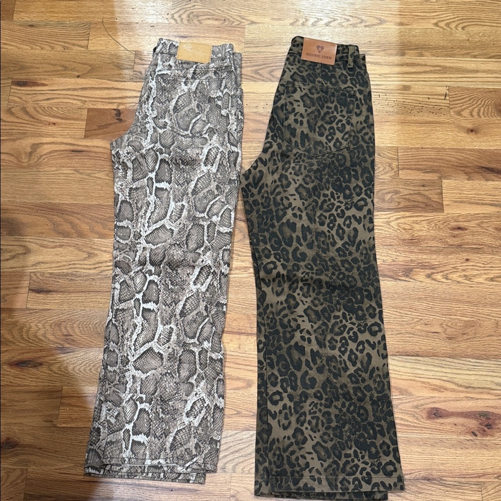 Animal Print Pants Set - Snake and Leopard